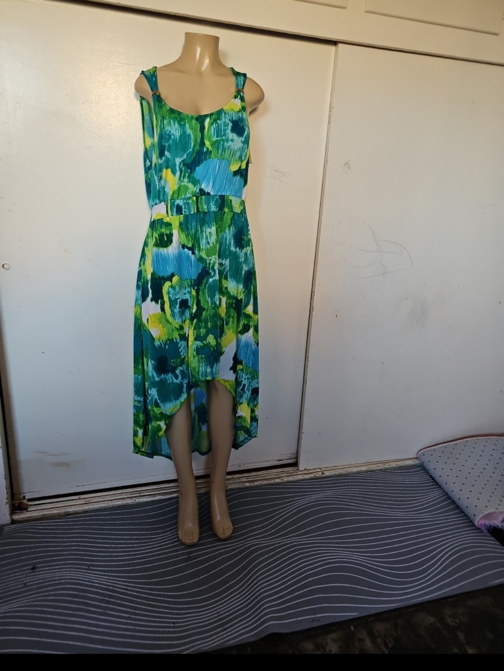 sofia by sofia vergara Green and Blue Floral High-Low Dress
